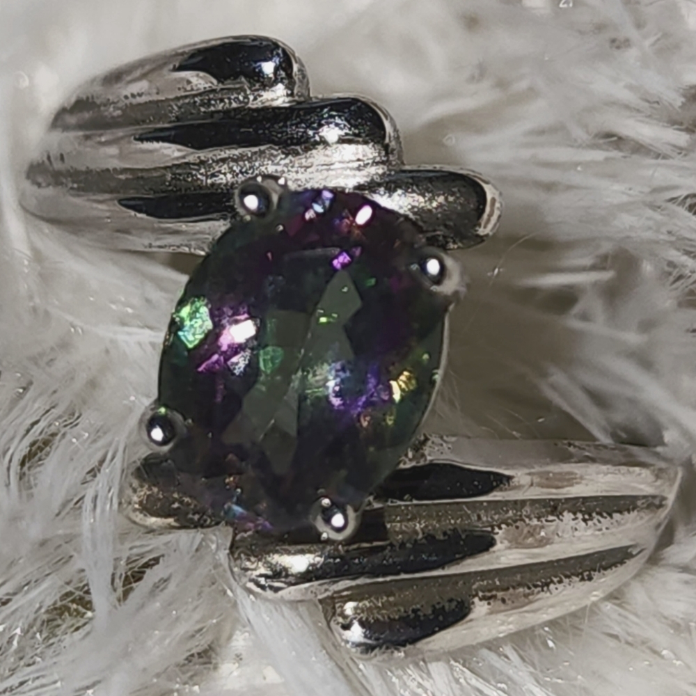 🌟LN🌟 Mystic Topaz/Caribbean Topaz Ring Sz 9 FLAWLESS